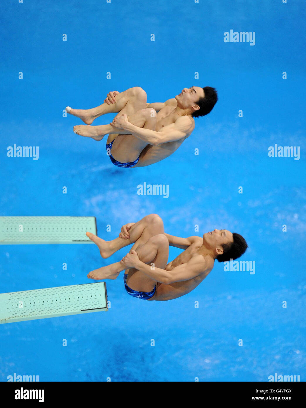 China's Kai Qin and Yutong Luo in the Men's Synchronised 3m Springboard ...