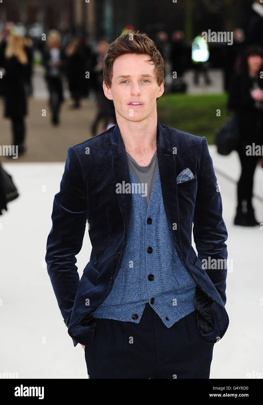 Eddie Redmayne arriving for the Burberry Prorsum show at Kensington Gore,  London Stock Photo - Alamy