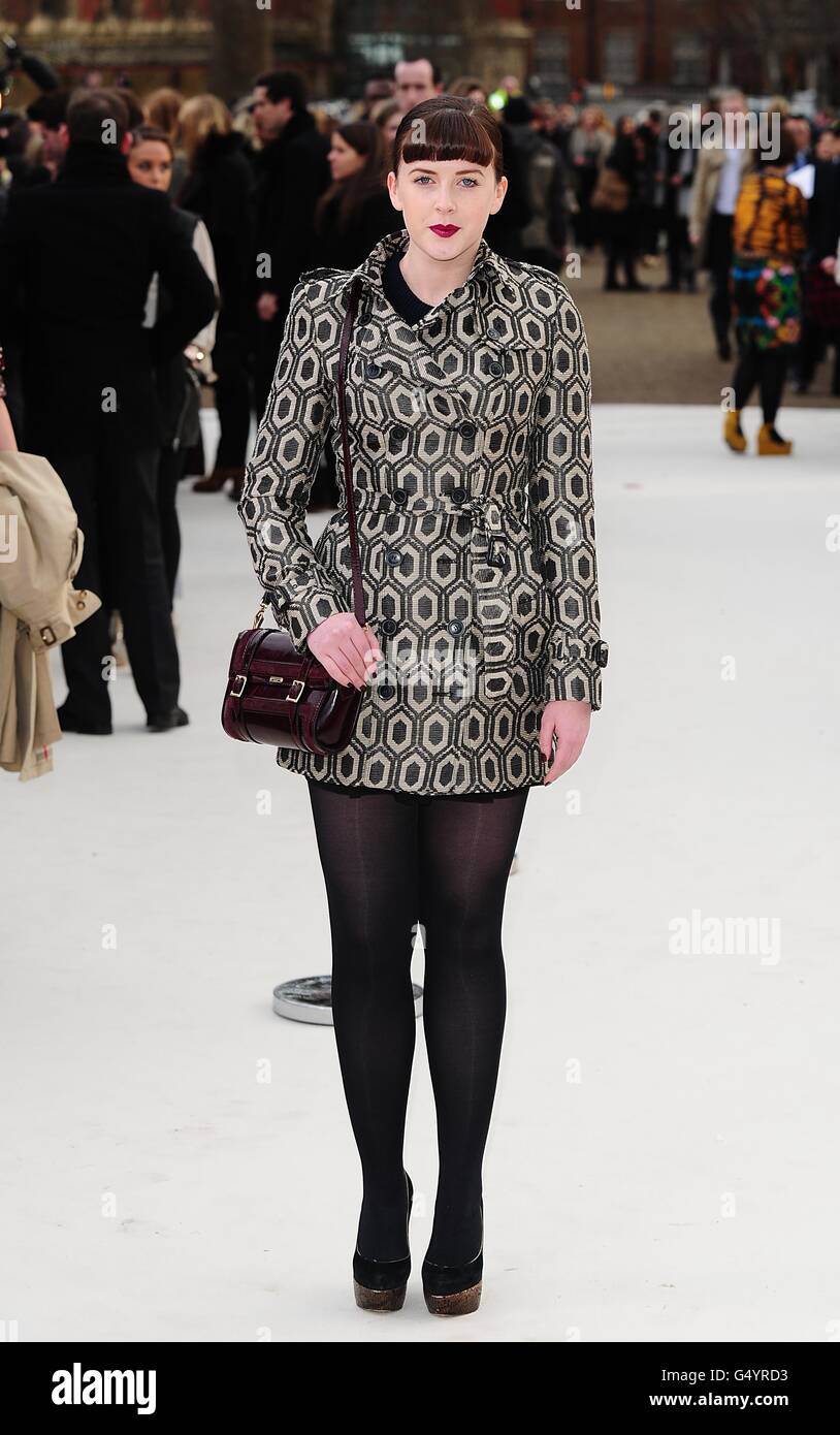 Celebs attend Burberry Prorsum - London Fashion Week. Alexandra Roach  arriving for the Burberry Prorsum show at Kensington Gore, London Stock  Photo - Alamy