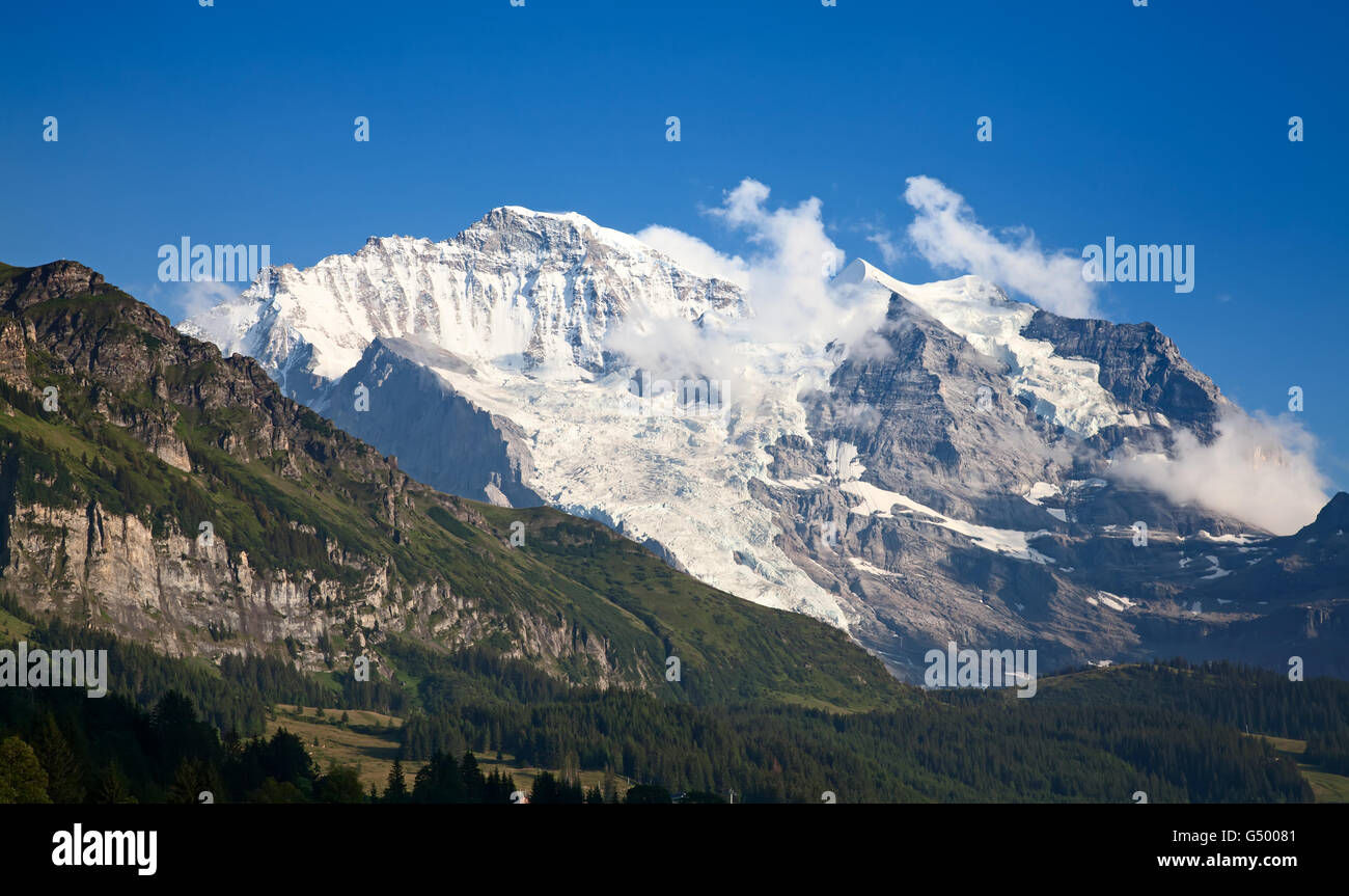 Summer landscape in the Jungfrau region Stock Photo