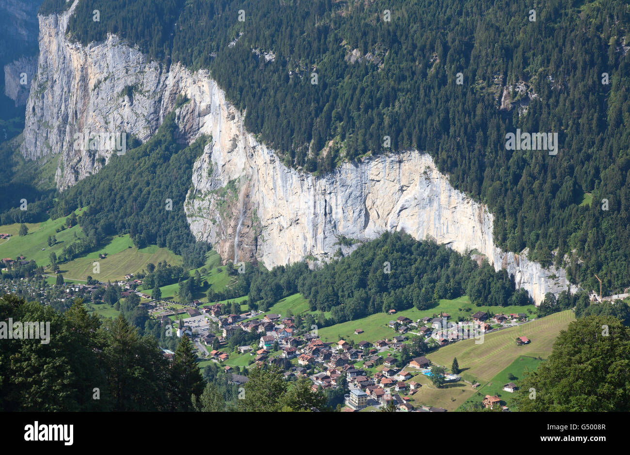 Autumn landscape in the Jungfrau region Stock Photo