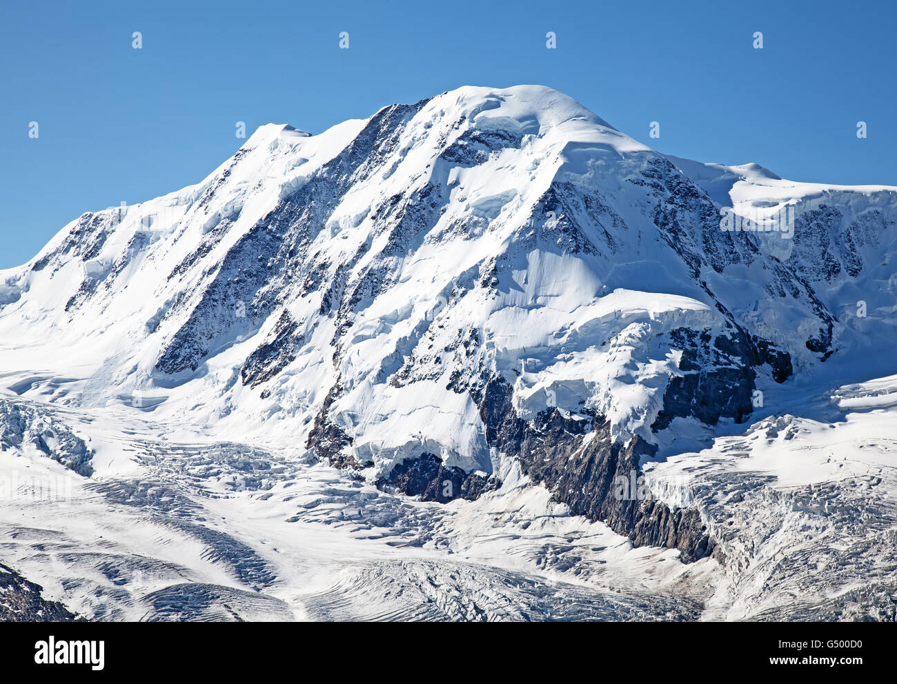 Melting glaciers in the swiss alps Stock Photo