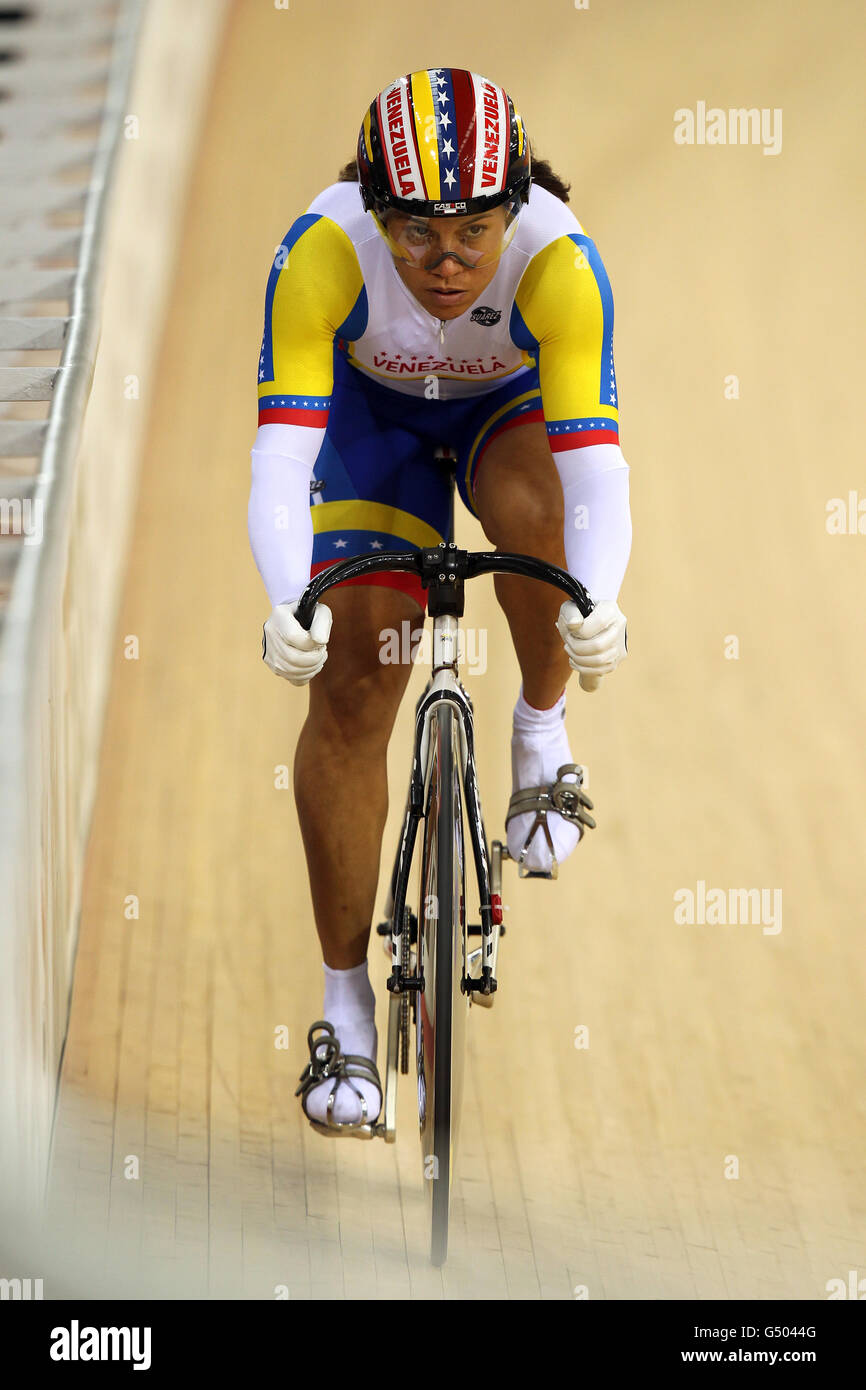 Cycling - UCI Track Cycling World Cup and Olympic Games Test Event - Day Two - Olympic Velodrome. Daniela Larreal, Venezuela Stock Photo