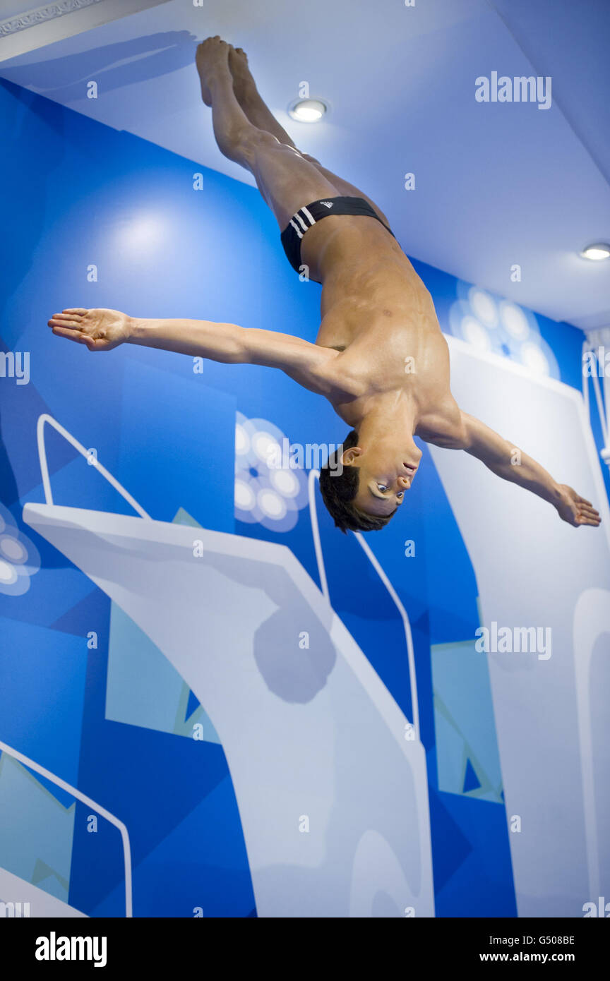 A new wax figure of Olympic diver Tom Daley is unveiled at Madame