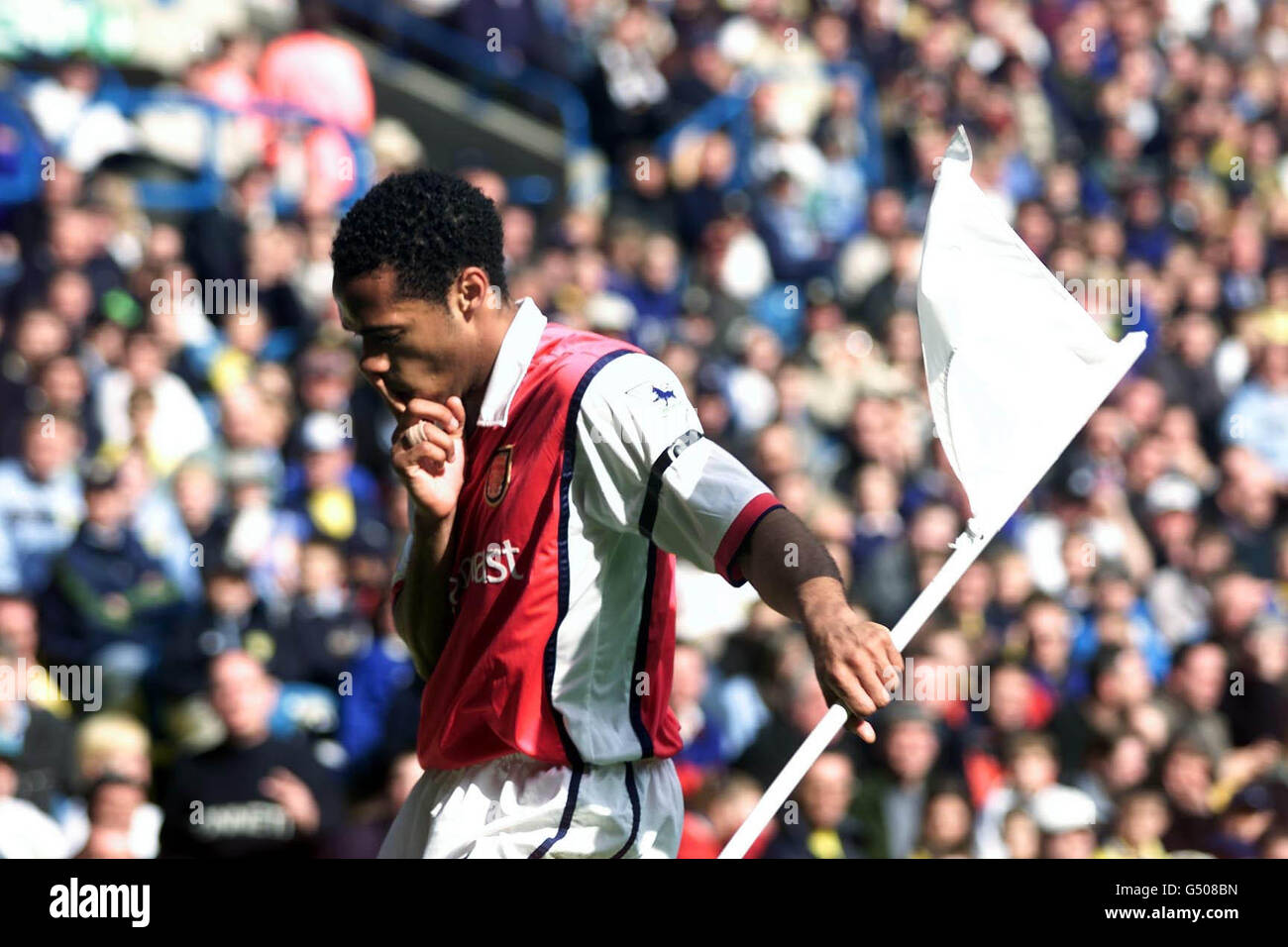 Quiet celebration from Thierry Henry after he opened the scoring for