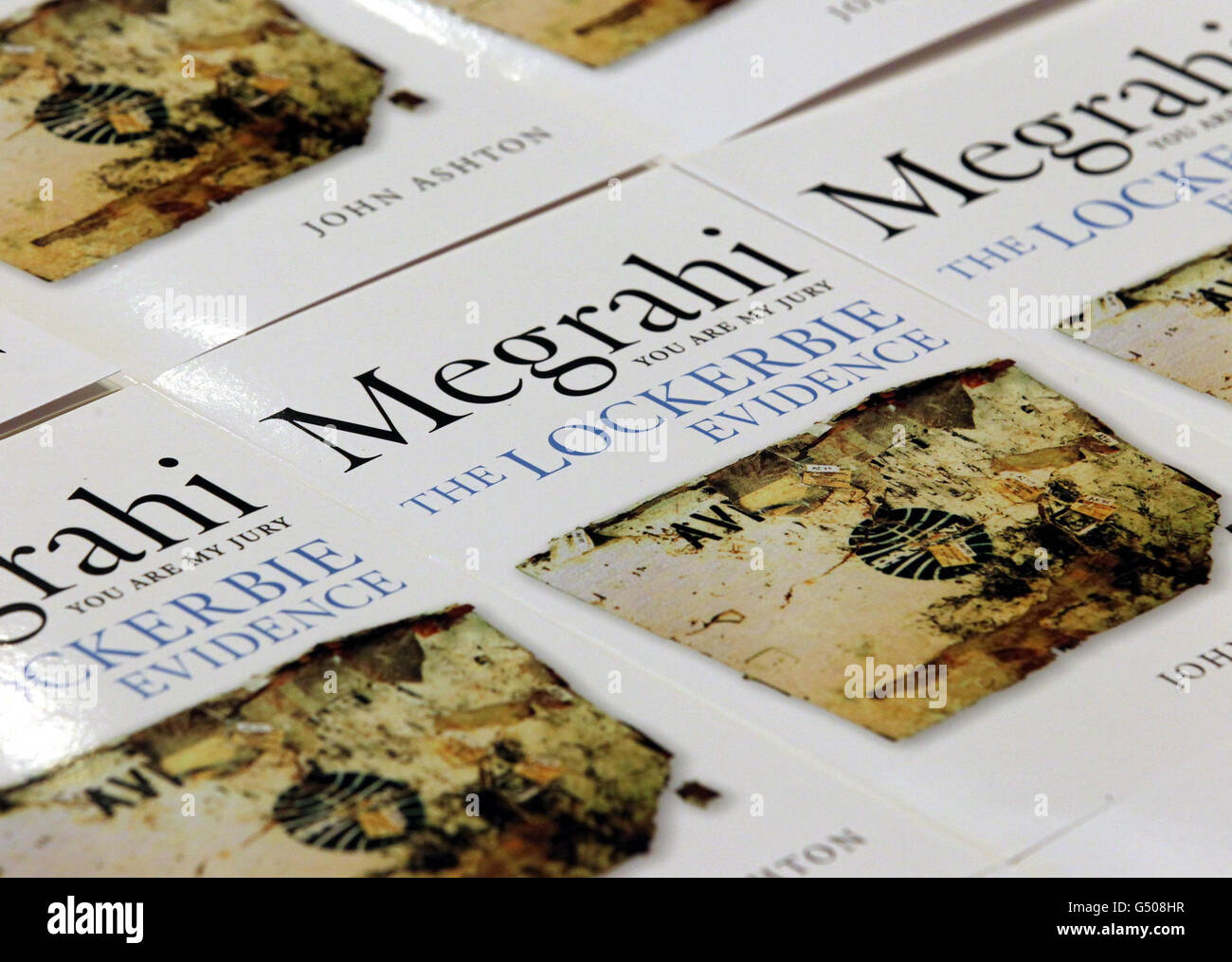 Copies of 'Megrahi: You Are My Jury' during the book launch in Edinburgh. Stock Photo