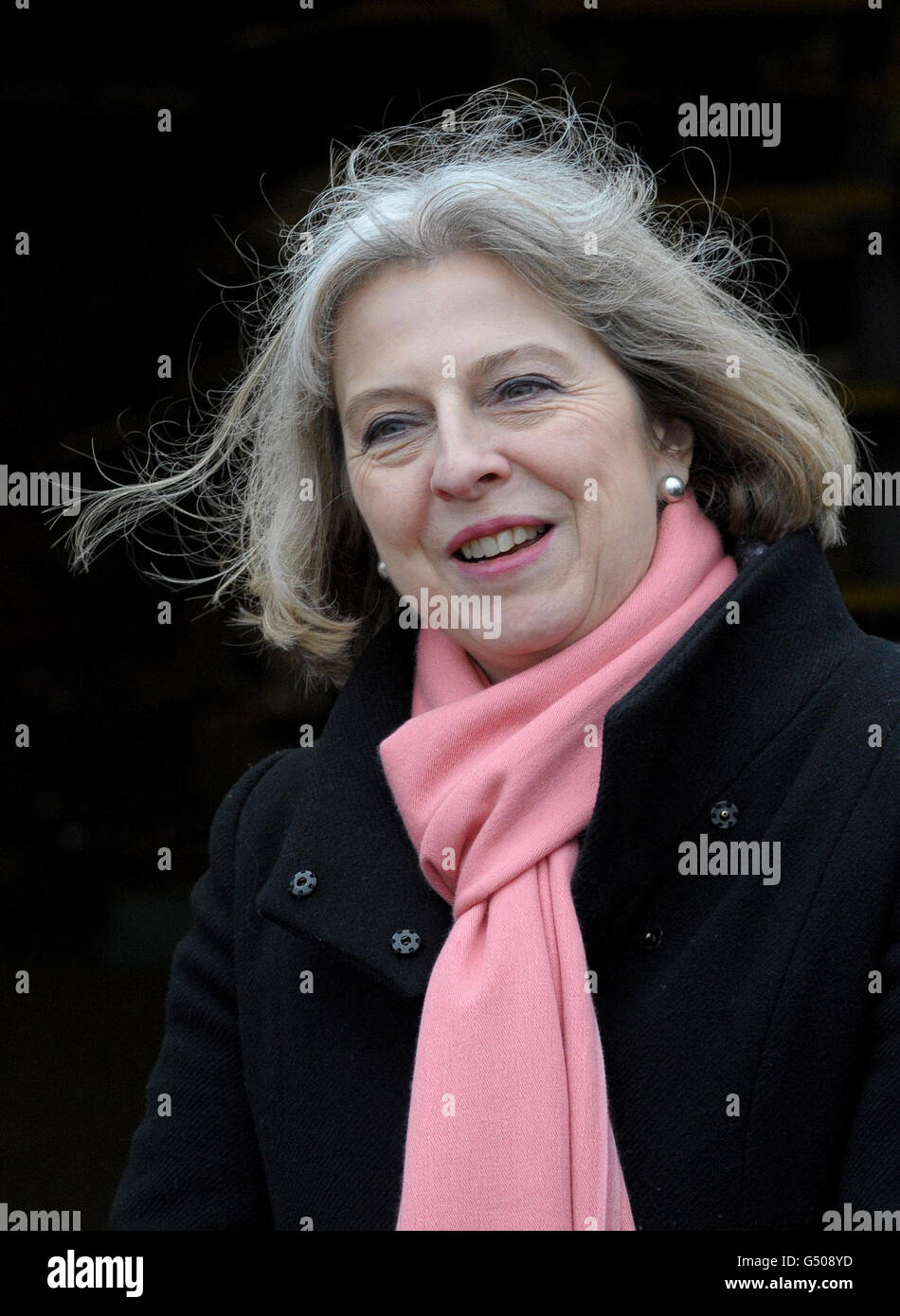 May visits Eton Dorney. Home Secretary Theresa May at Eton Dorney Lake during a tour of the Olympic Venue. Stock Photo