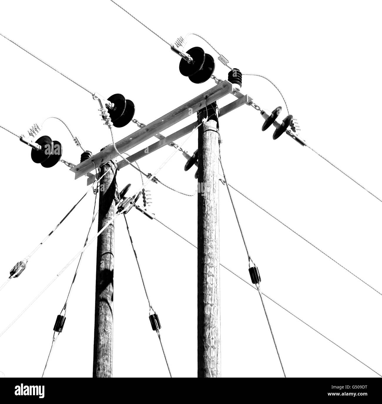 Wood pylon Black and White Stock Photos & Images Alamy