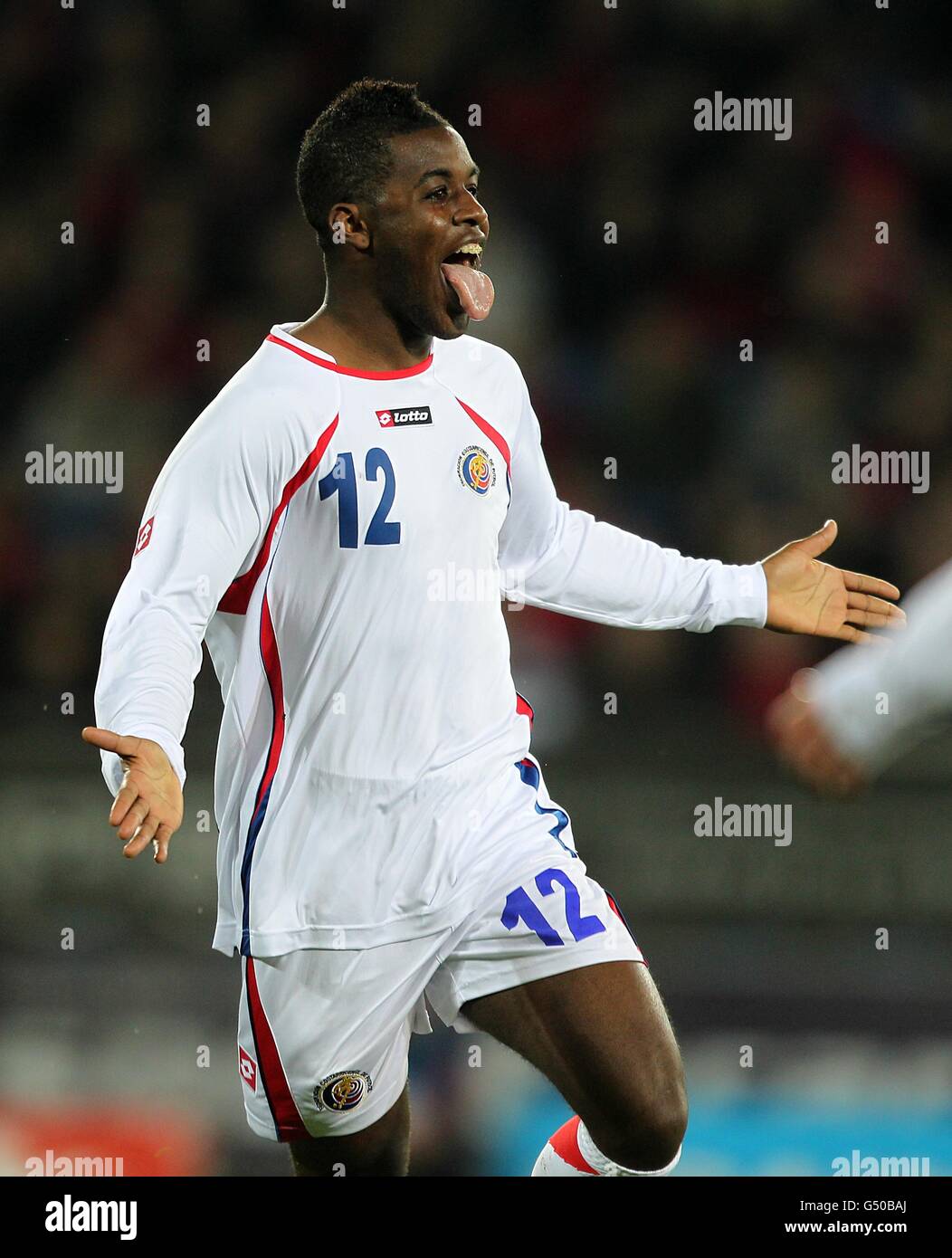 Costa Rica's Joel Campbell celebrates scoring the opening goal of the game Stock Photo