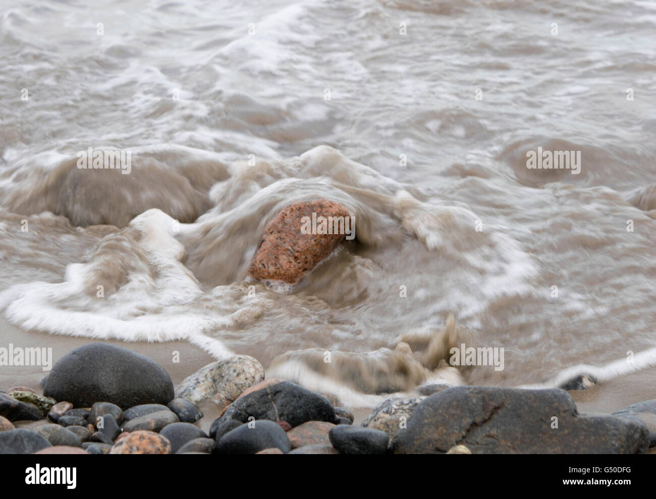 New England shore, waves against rocks Stock Photo Alamy