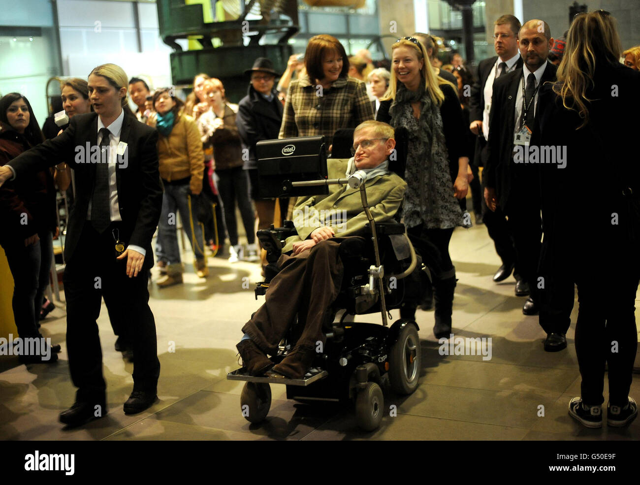 Professor Stephen Hawking visits the Science Museum in London to view