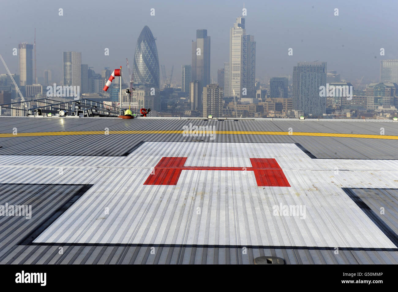 The air ambulance platform at the new &pound;650 million pound Royal London Hospital, , Whitechapel. Stock Photo