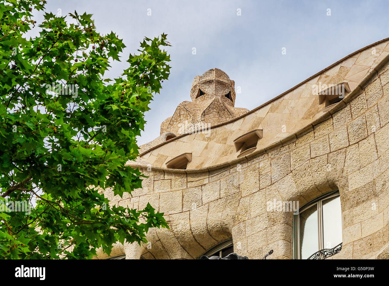 Barcelona Attractions, traditional architectures in Barcelona, Catalonia, Spain. Stock Photo