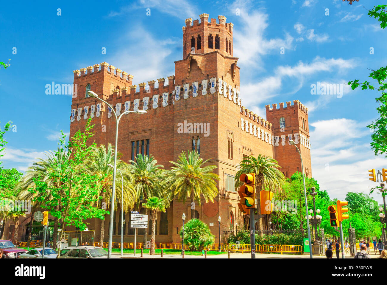 Barcelona, Spain - May 3, 2015: Barcelona Attractions, Castle dels Tres Dragons, Catalonia, Spain Stock Photo
