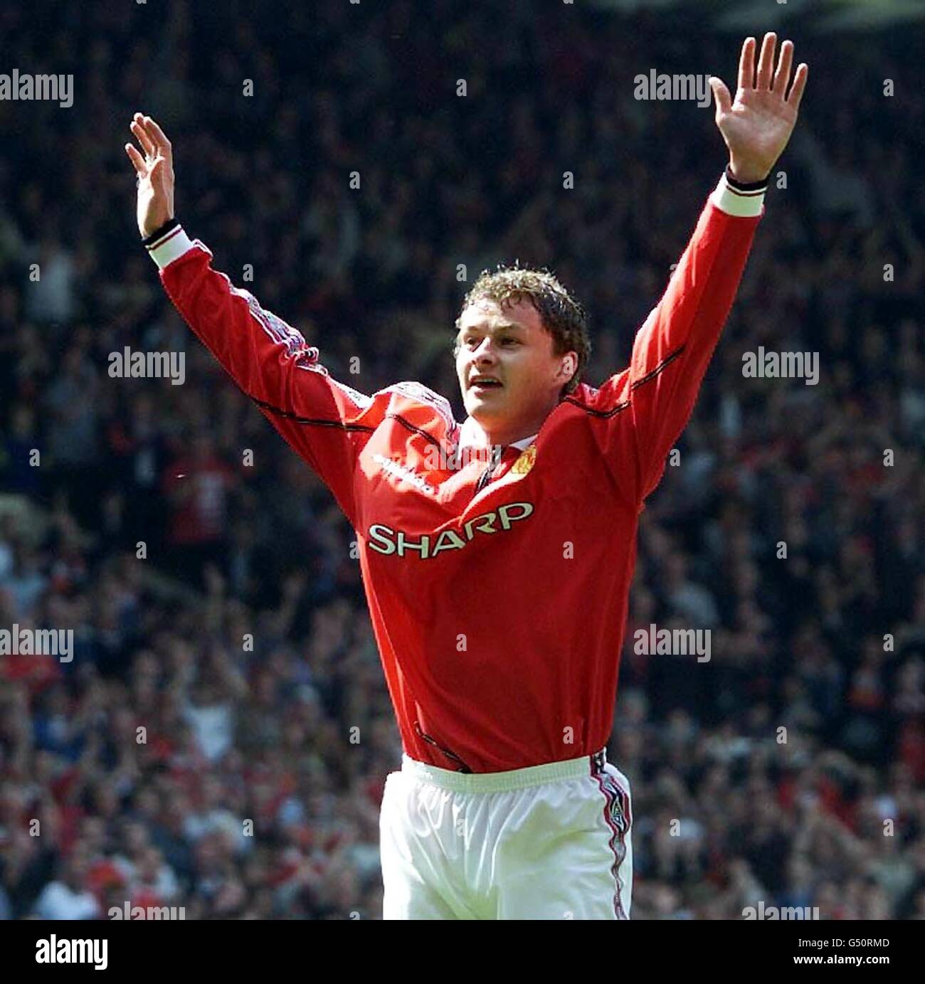 Man Utd v Spurs Solskjaer goal Stock Photo - Alamy