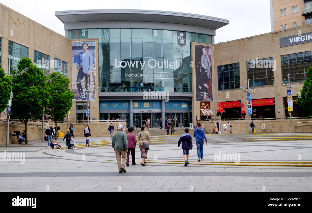 Entrance to Lowry Outlet Centre, MediaCityUK, Salford Quays, Salford UK Stock Photo