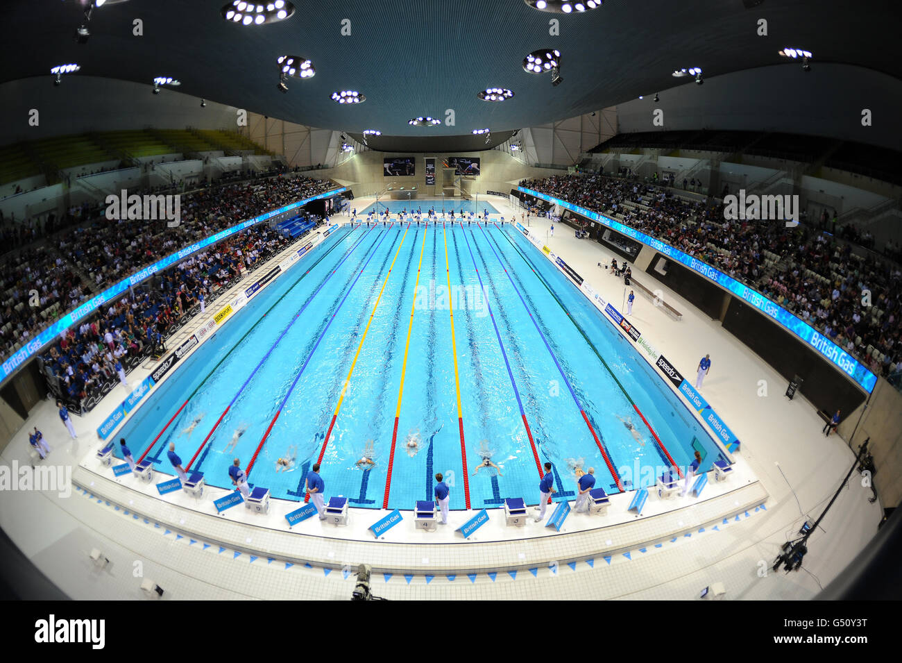 A view of the London Aquatics Centre during the British Gas Swimming