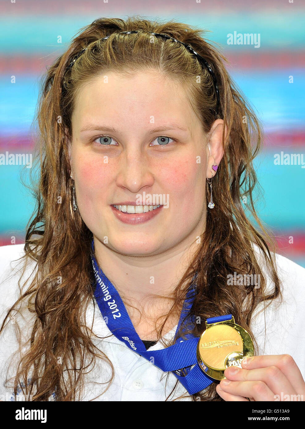 Stacey Tadd with her Gold medal after the Women's 200m Breaststroke