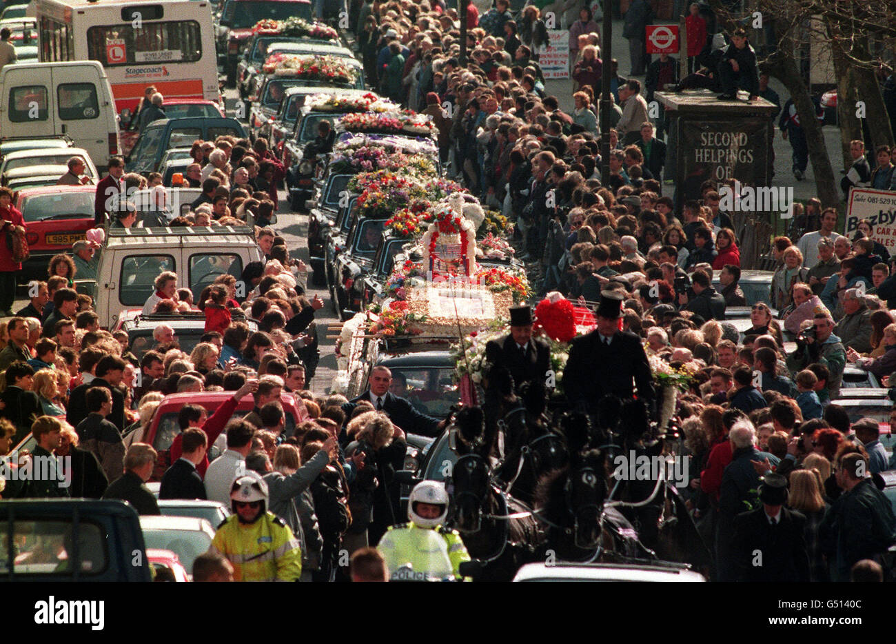 Funeral Cortege of Ronnie Kray Stock Photo