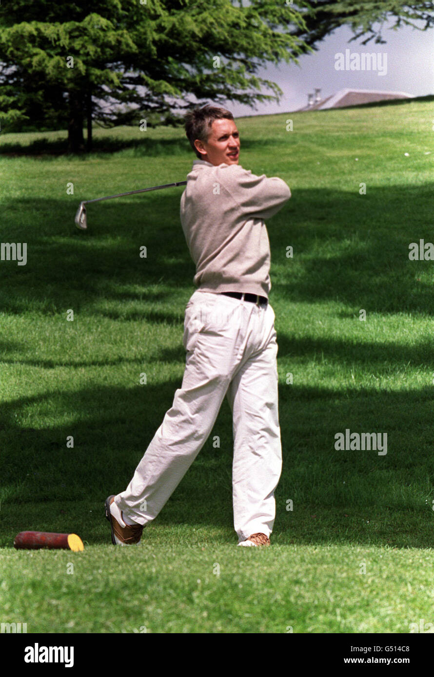 Celebrity golf Lineker Stock Photo