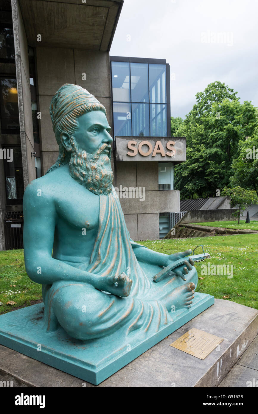 The statue of the Tamil poet Thiruvalluvar outside the School of