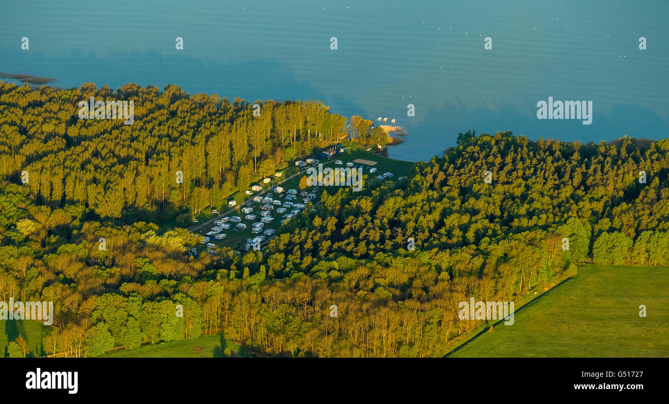 Aerial view, camping at national park Müritz in Boek, Rechlin, Mecklenburg  Lake District, Mecklenburg Lake District, Rheinsberg Stock Photo - Alamy