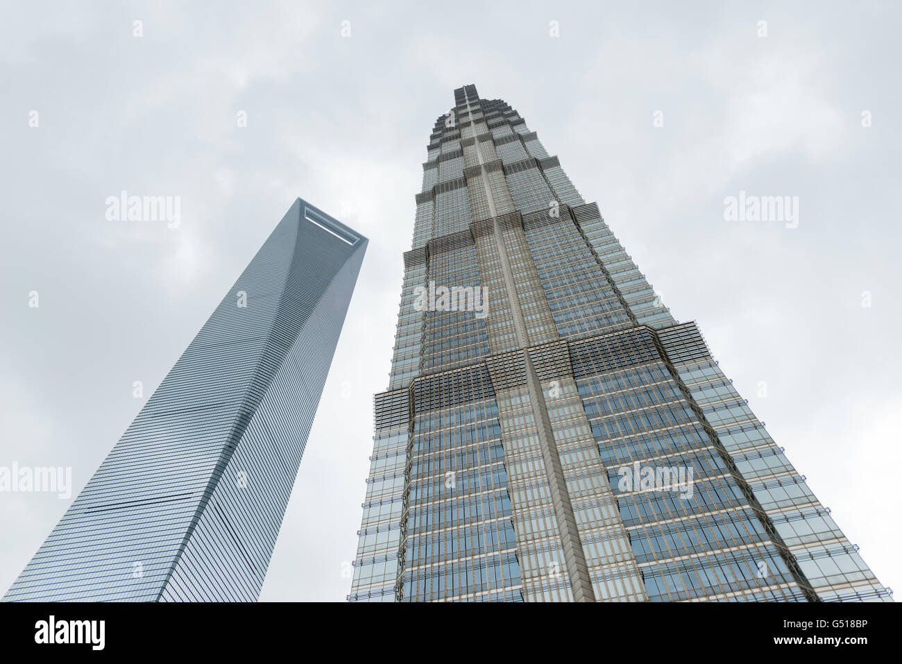 China, Shanghai, Shanghai World Financial Center and Jin Mao Tower from ...