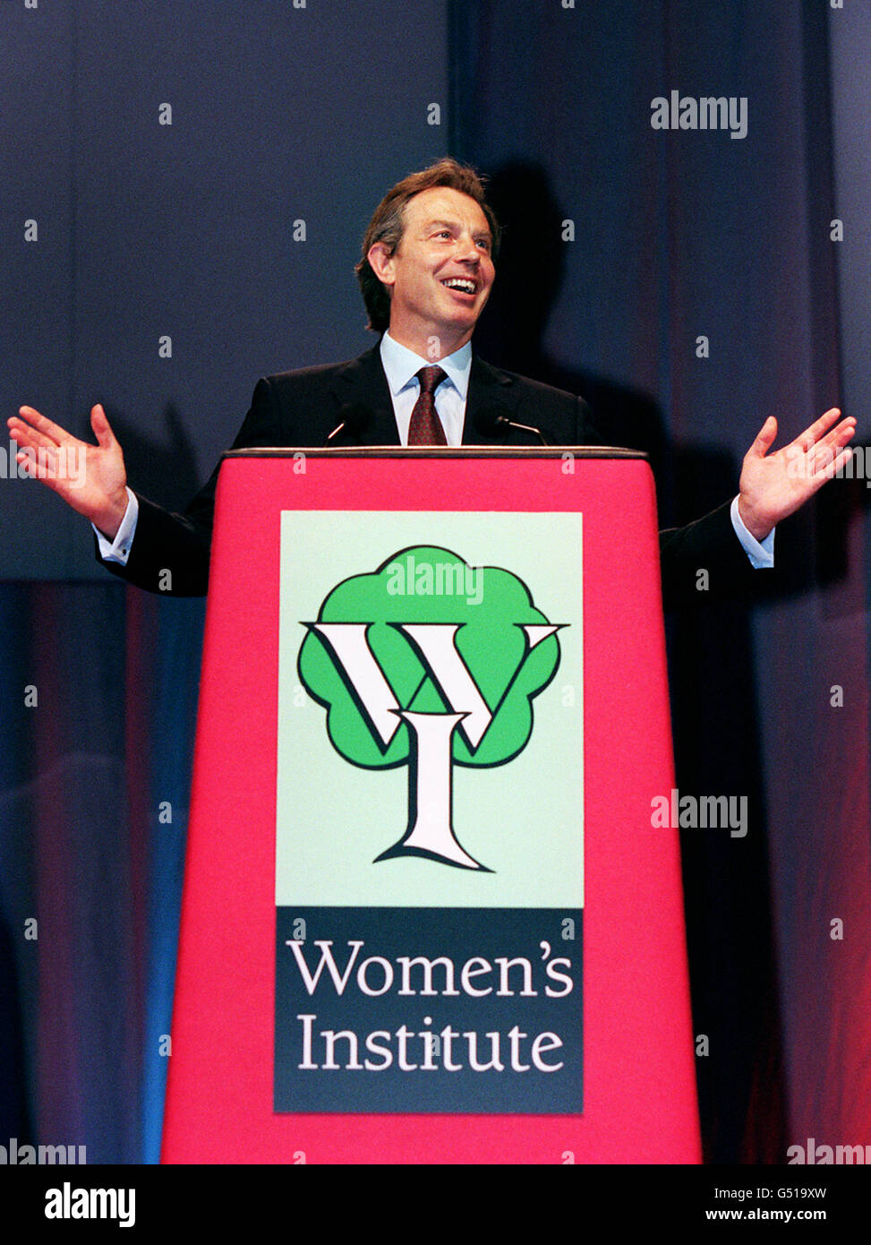 Prime minister tony blair gives a speech at the women's institute