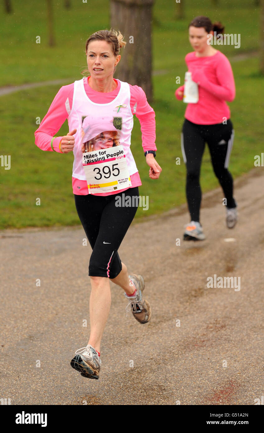 Kate McCann takes part in the Miles for Missing People run, in Regent's Park, central London. Stock Photo