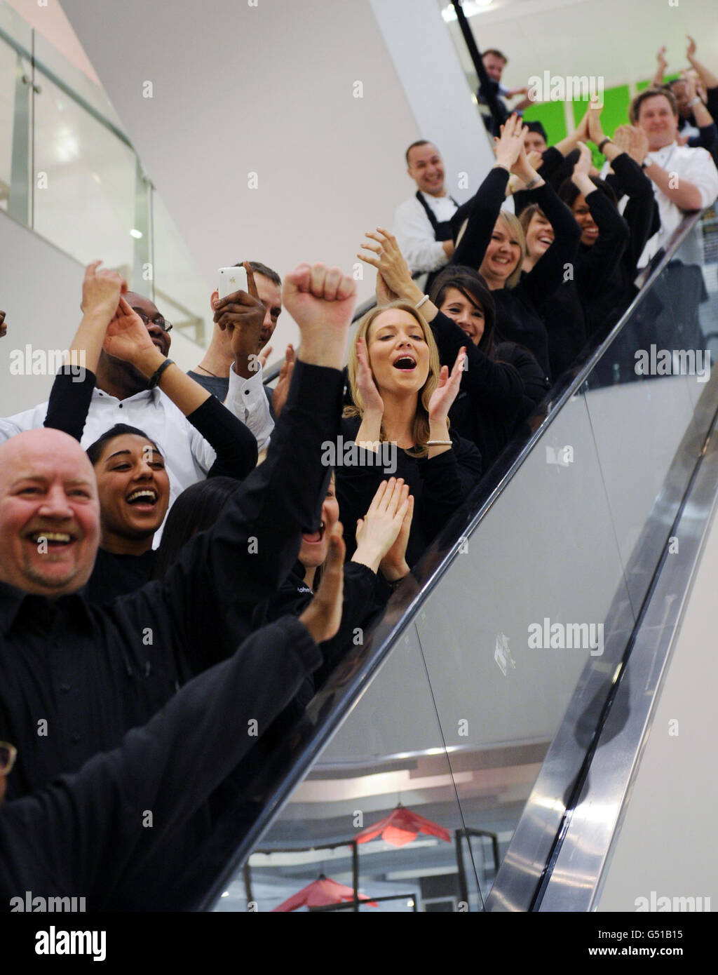 Staff at the John Lewis Department store at Westfield shopping centre