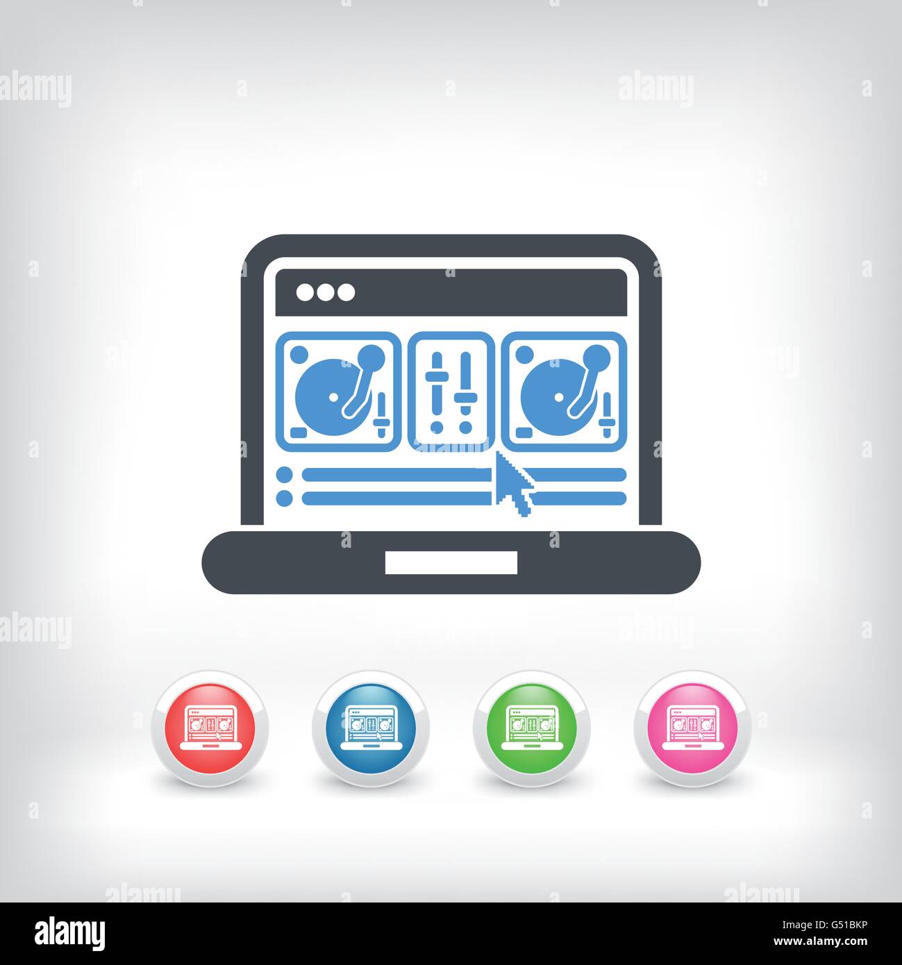 Disc jockey software or digital mixing console icon Stock Vector Image ...