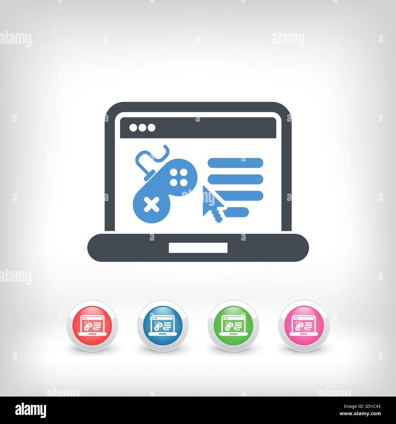 Illustration depicting a videogame software web page icon Stock Vector ...
