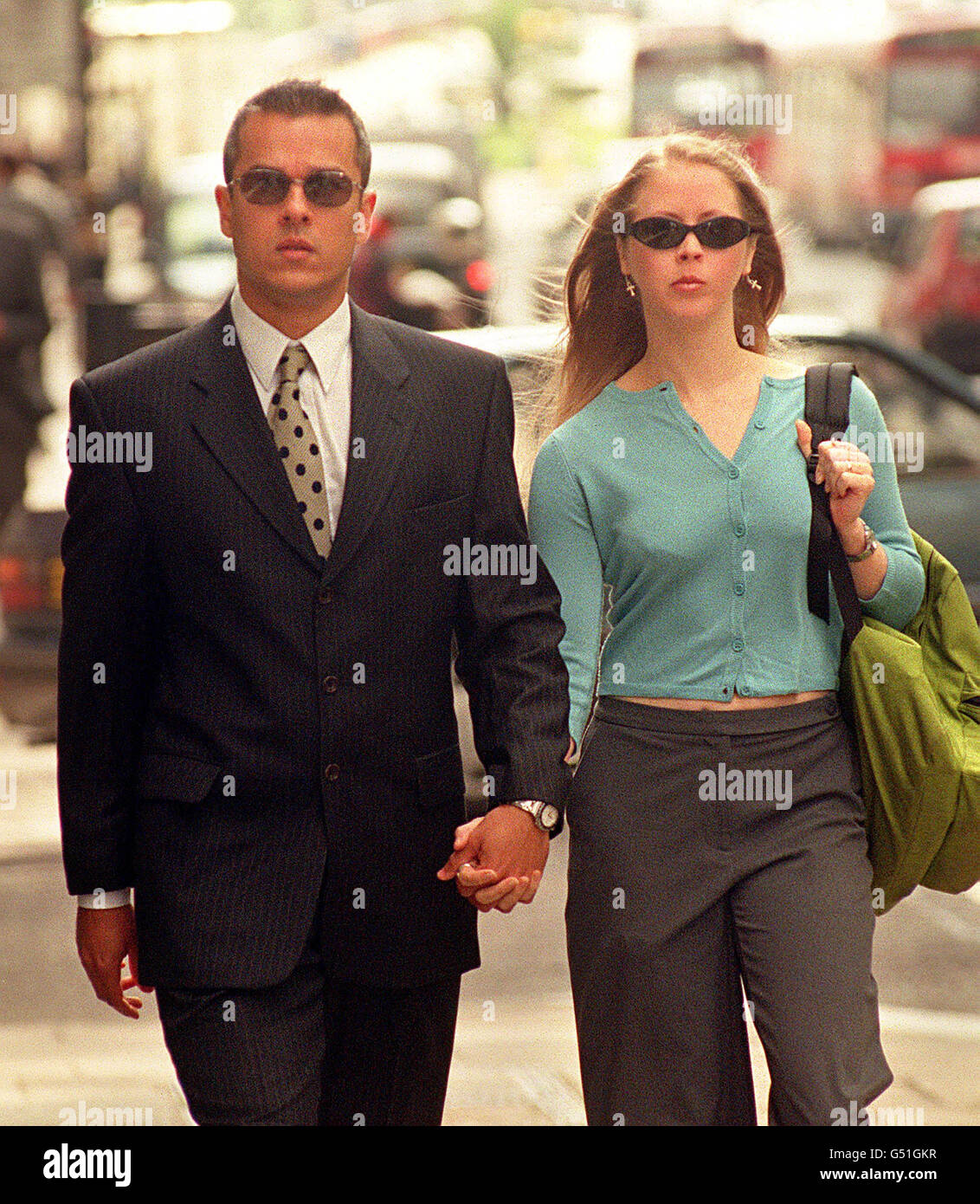 Male model and author Jason Taylor arrives at court with his girlfriend Colleen, where he is due to be sentenced after being found guilty of common assault on Anthony Steen, the MP for Totnes in South Devon. * The veteran Conservative MP was left with a bleeding and swollen mouth after the road rage attack, near the Houses of Parliament in September 1999. Stock Photo