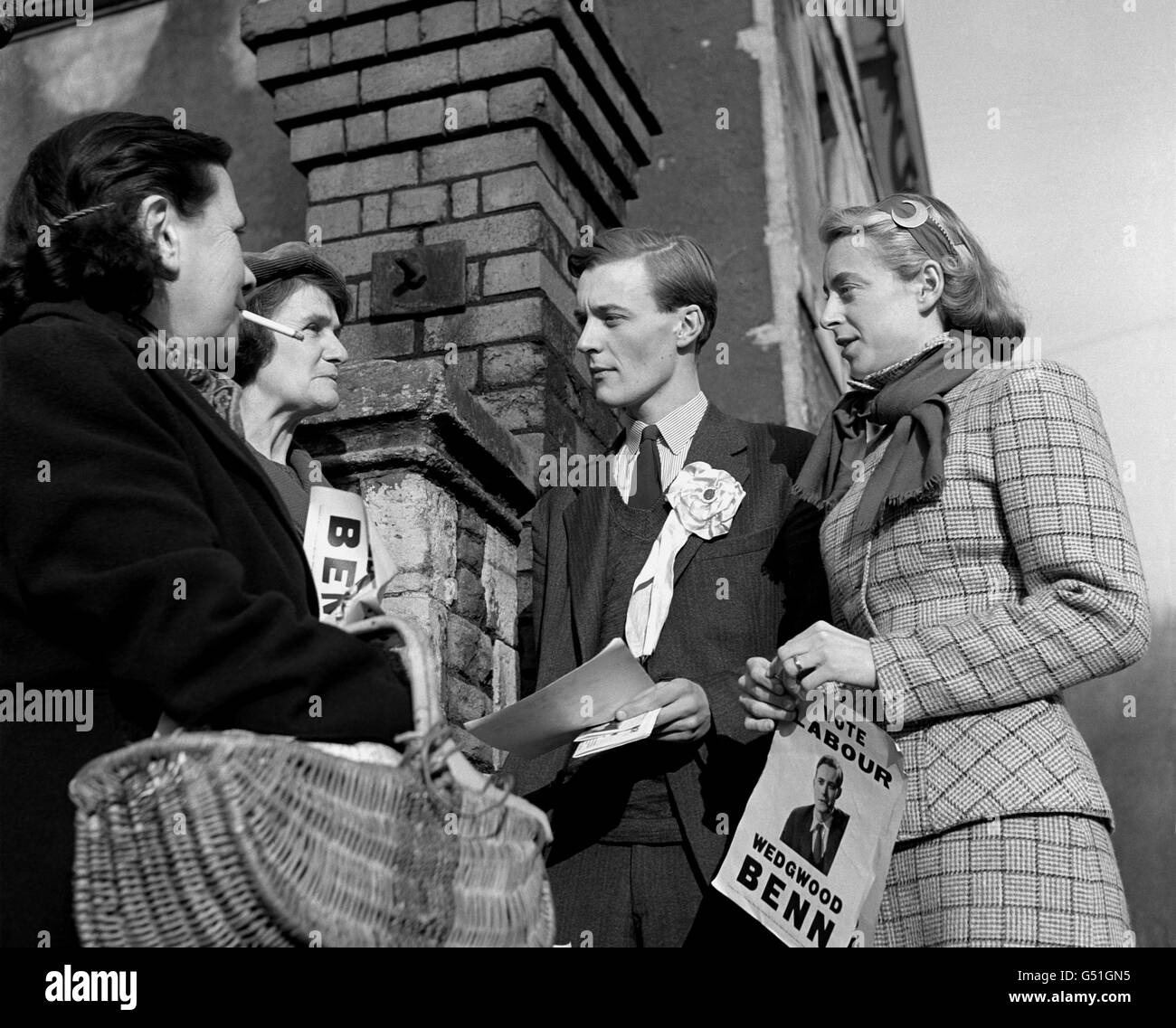 Tony Benn Canvassing - Bristol - 1950 Stock Photo