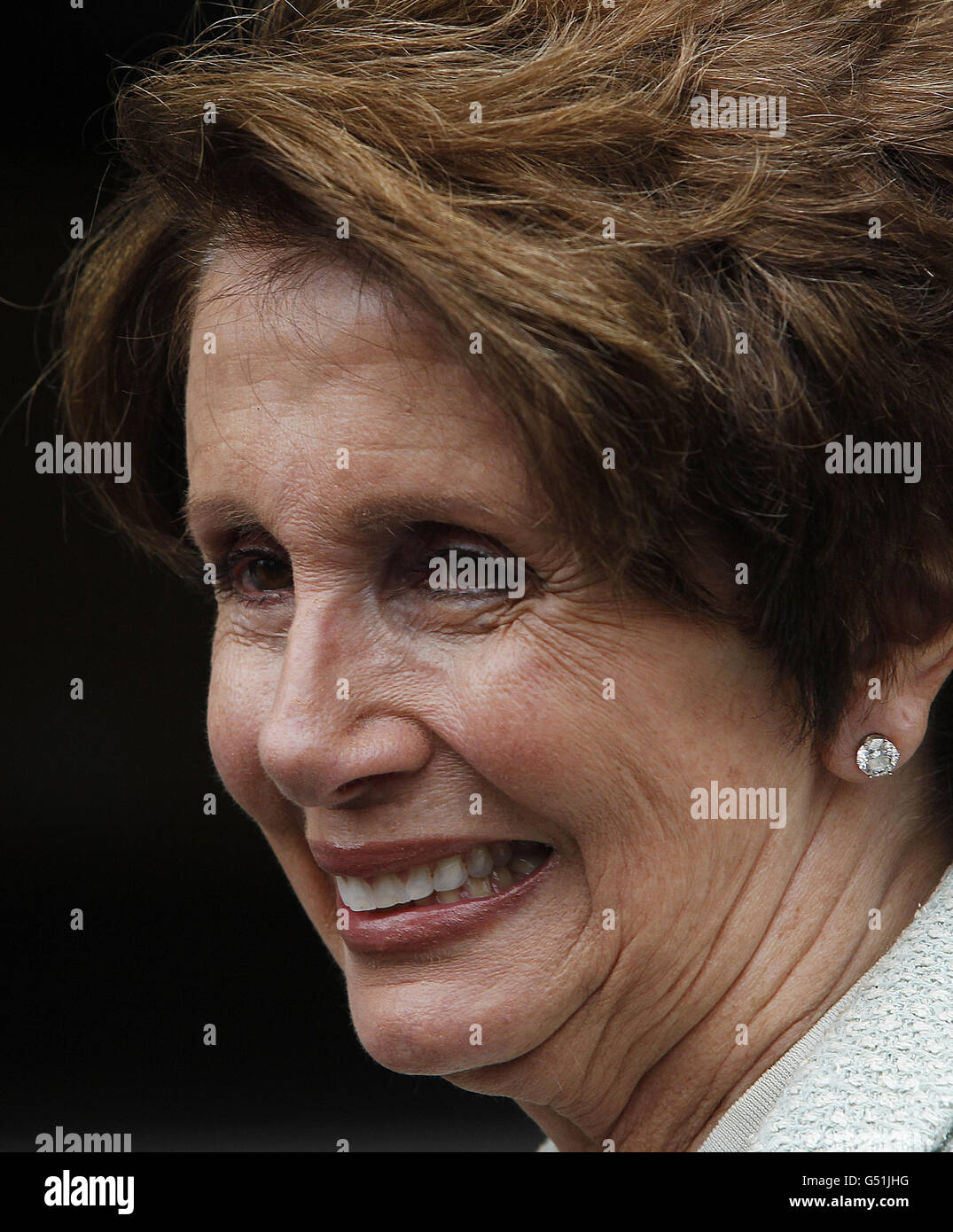 Nancy Pelosi, the Democratic Leader of the US House of Representatives during a tour of Trinity College in Dublin. Stock Photo