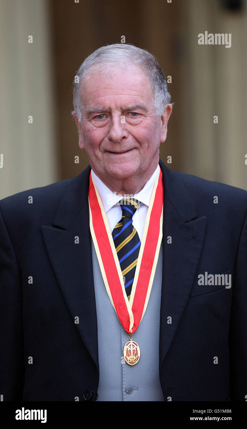 MP Sir Roger Gale after he was knighted at an Investiture ceremony at Buckingham Palace, London. Stock Photo