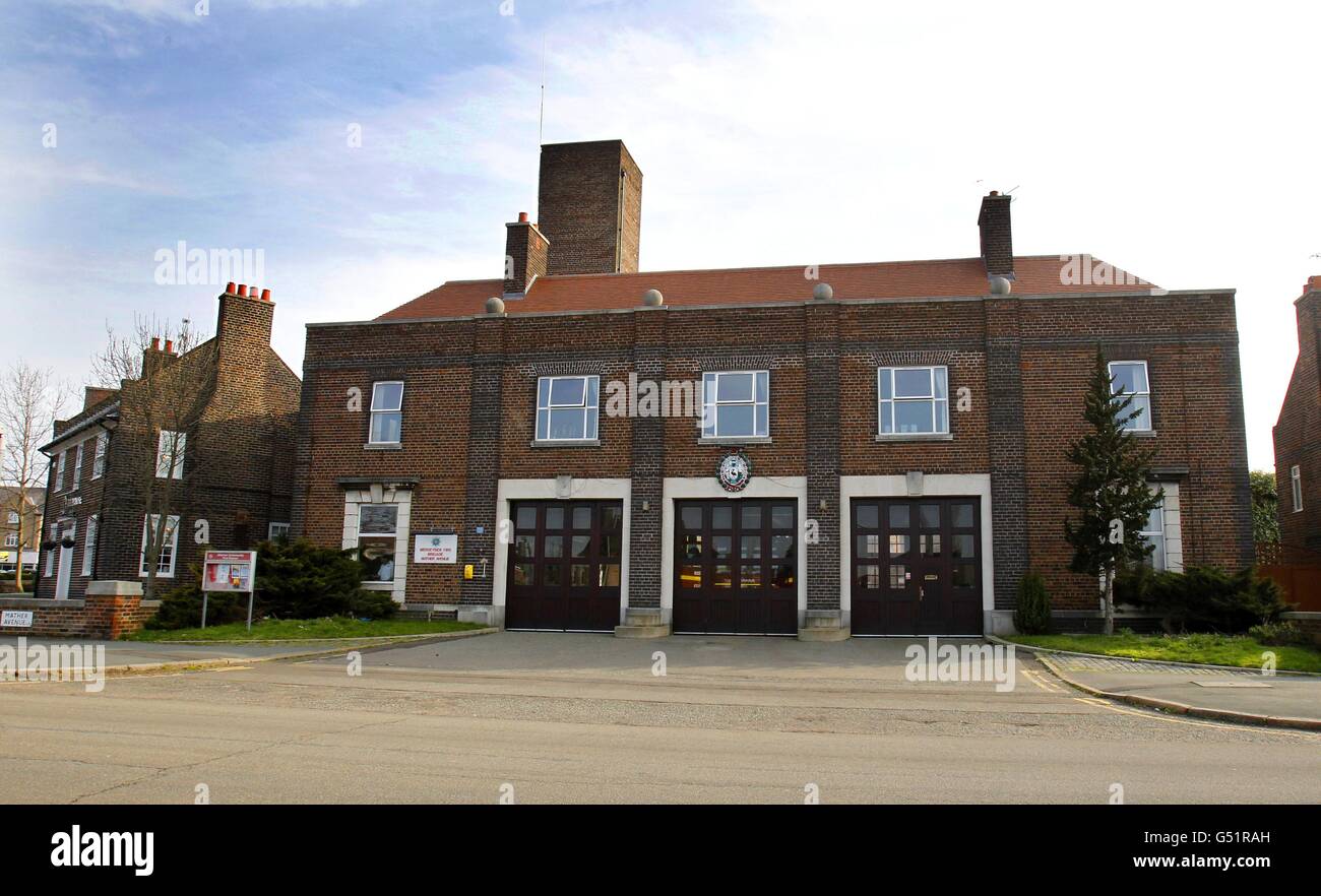 The Fire Station in Mather Avenue, Allerton, Liverpool, that is mentioned in the Beatles song Penny Lane. Stock Photo