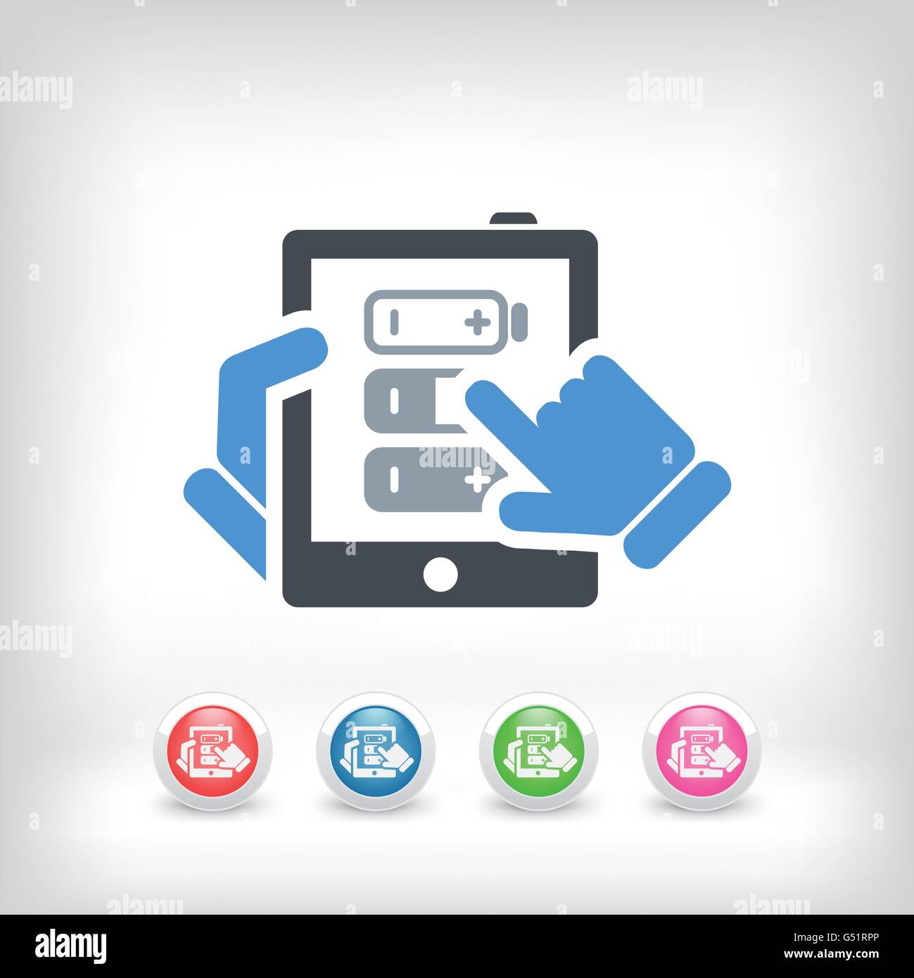 Illustration of tablet battery charge concept Stock Vector Image & Art