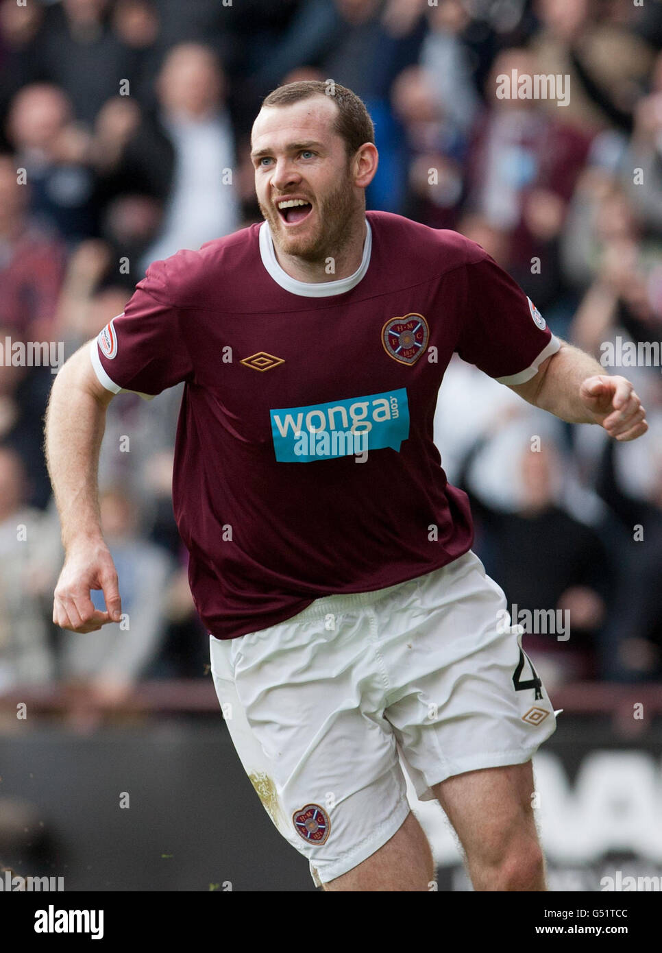Heart of Midlothian's Craig Beattie celebrates scoring the opening goal