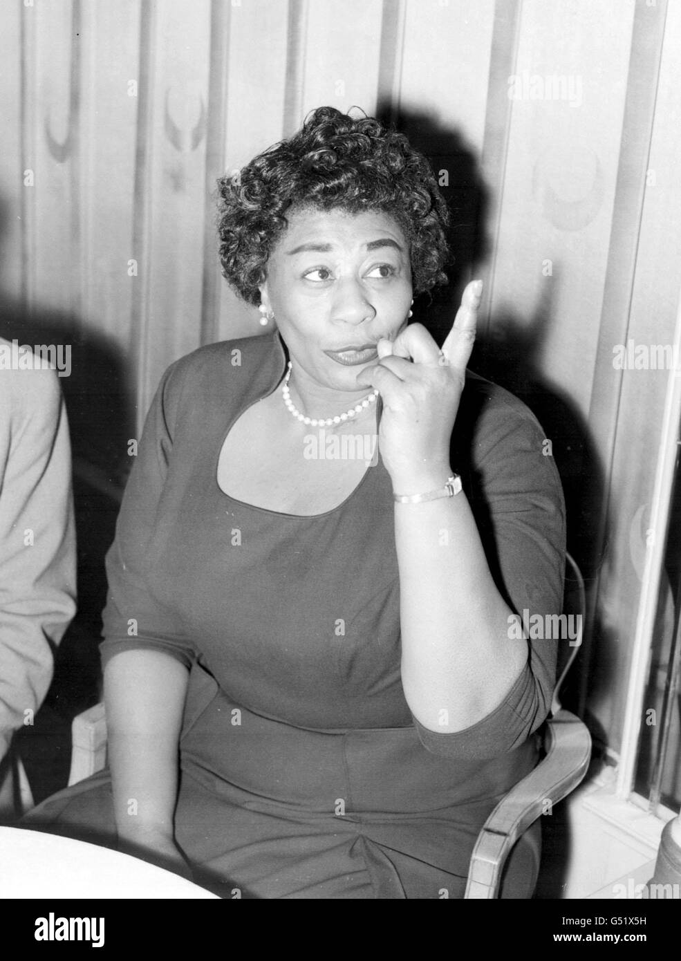 Ella Fitzgerald pictured at her London hotel during her 'Jazz at the Philharmonic' series of concerts. Stock Photo