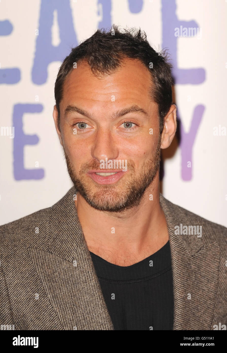 Jude Law at the launch of Peace One Day's Global Truce 'Reducing Domestic Violence' campaign, at the Grosvenor House hotel, in central London. Stock Photo