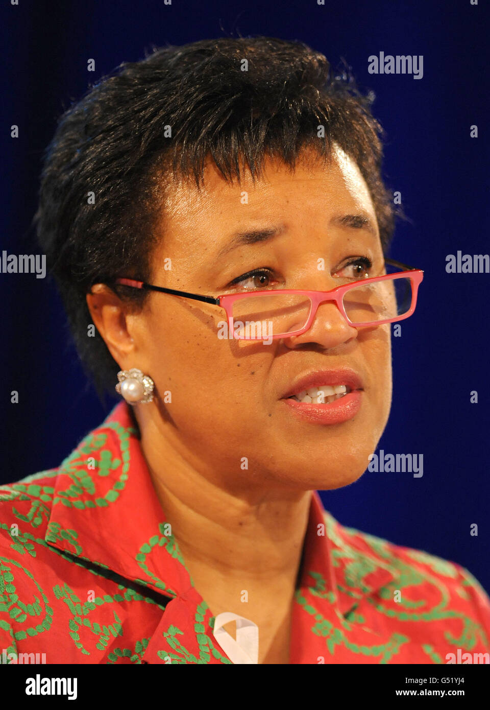 Baroness Scotland at the launch of Peace One Day's Global Truce 'Reducing Domestic Violence' campaign, at the Grosvenor House hotel, in central London. Stock Photo