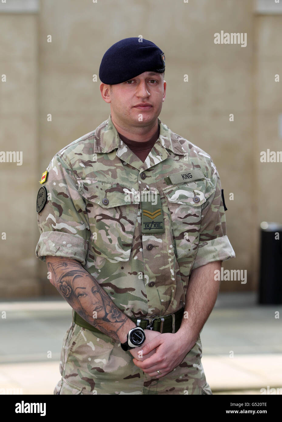 Corporal Mark King who is Mentioned in Despatches, as recipients on the Operational Honours list are announced at Admiralty House, central London. Stock Photo