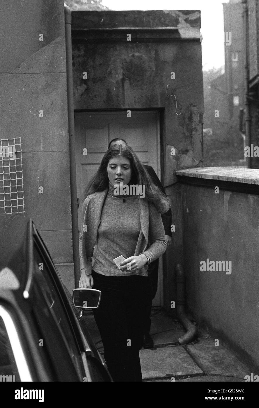 Miss Caroline Kennedy leaves the home of Lord and Lady Harlech, where she stayed overnight, following a bomb blast outside her hosts house when one of Britain's leading cancer research specialists was killed. Stock Photo