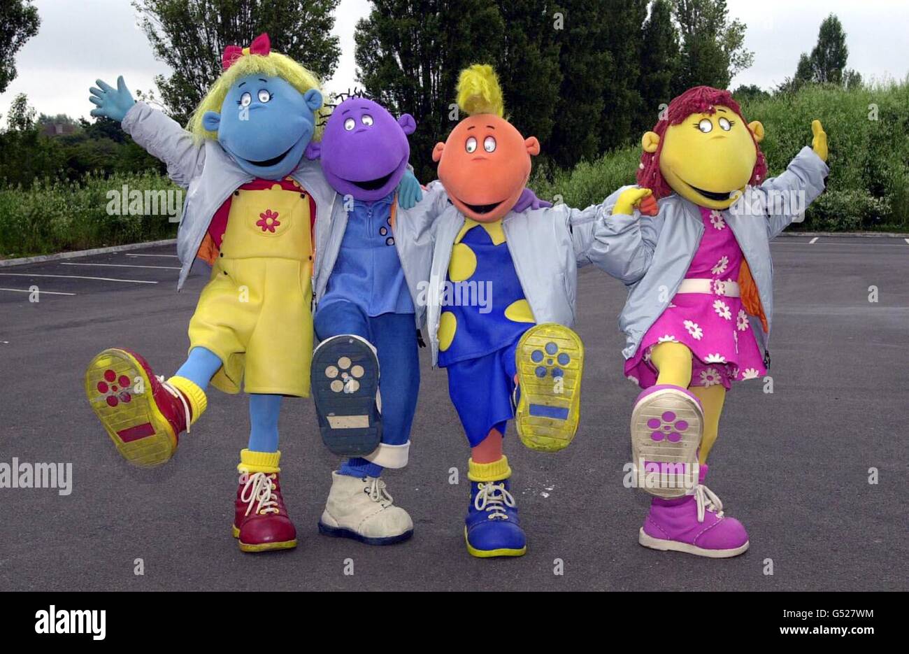 Children's TV favourites the Tweenies (L-R) Bella, Fizz, Milo and Jake, in London, to launch their Tweenies Live tour starting at the National Indoor Arena in Birmingham on 26/12/2000. Stock Photo
