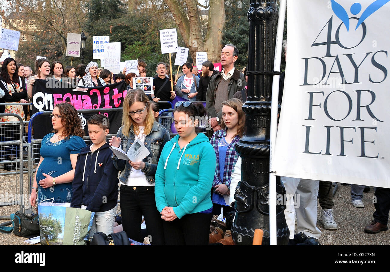 Anti-abortion vigil Stock Photo
