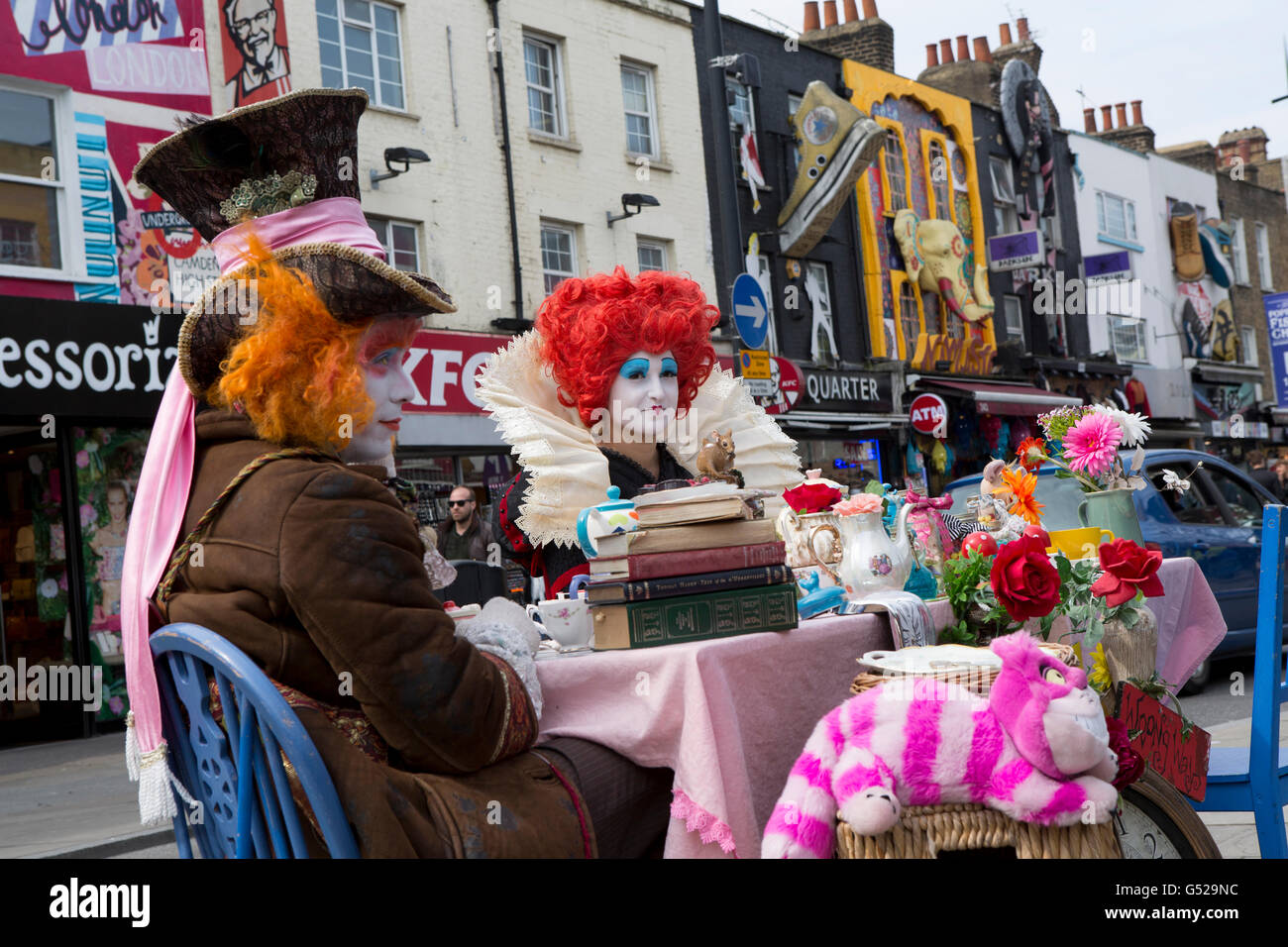 Alice in Wonderland themed tea, Camden High Street, Camden, London, United Kingdom Stock Photo