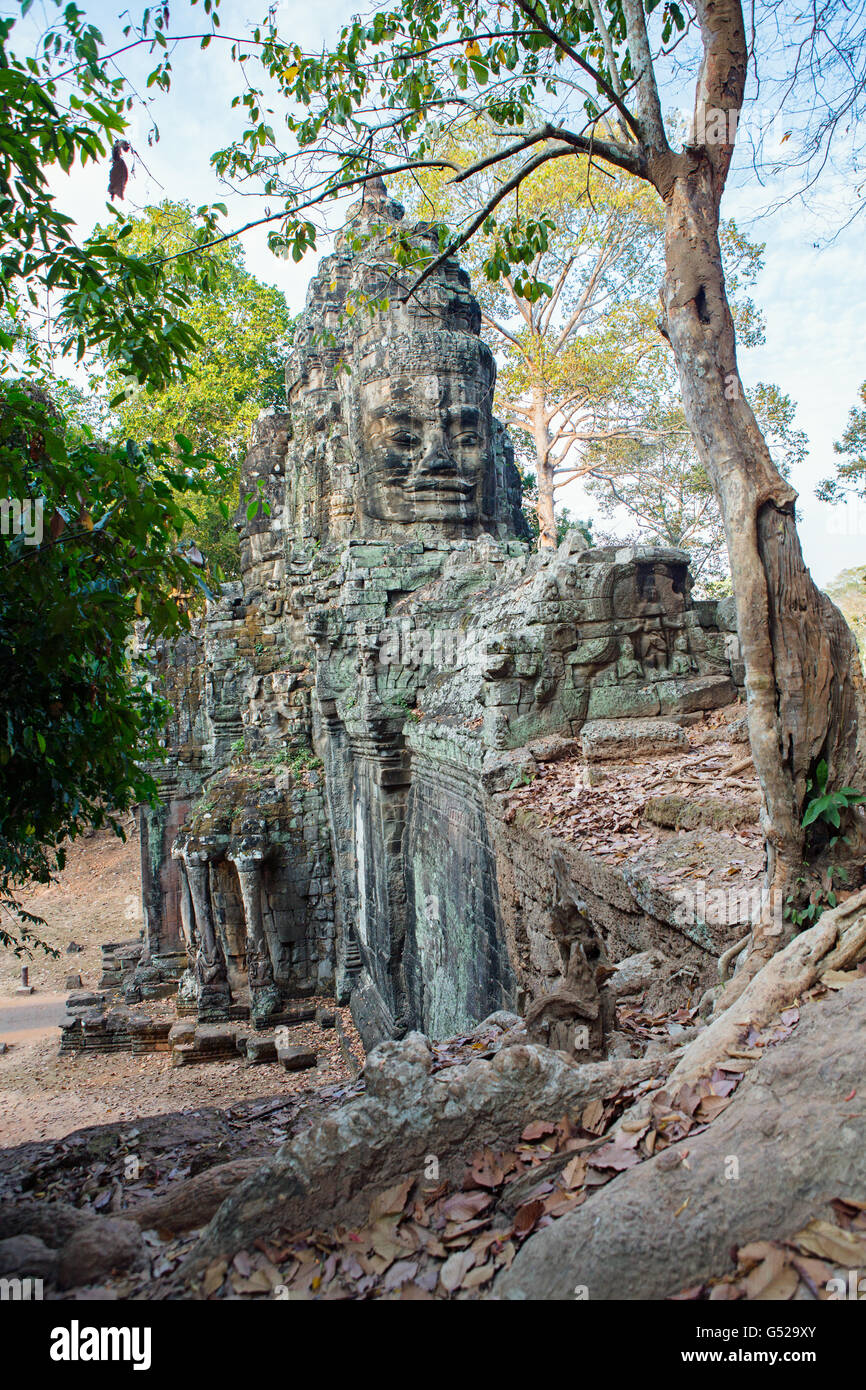 West gate of Angkor Thom Stock Photo