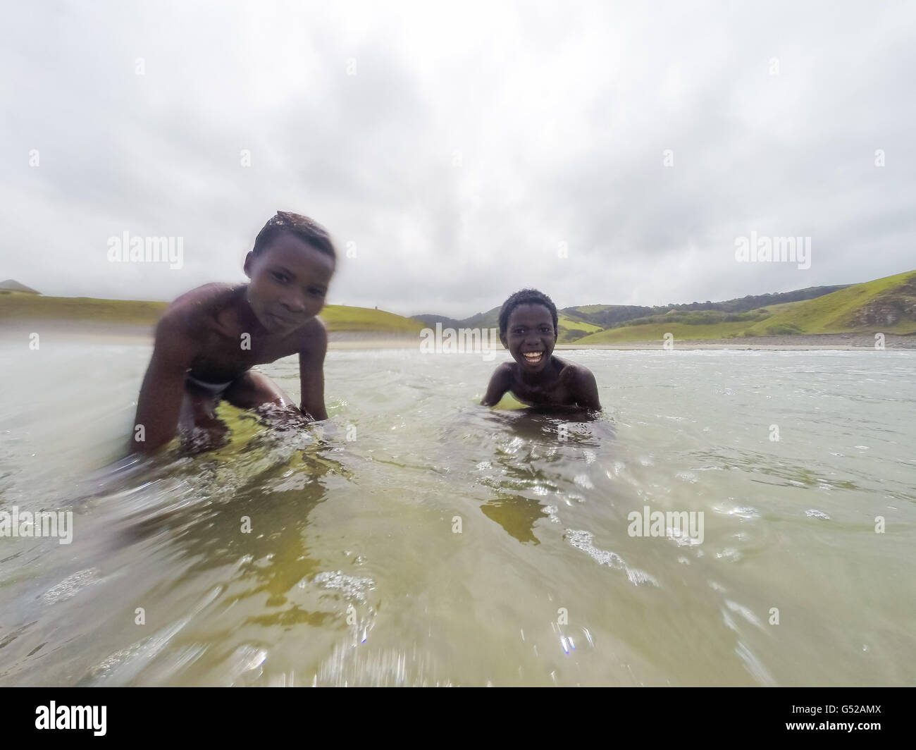 South Africa, Eastern Cape, Amatole, Wild Coast, Two African boys