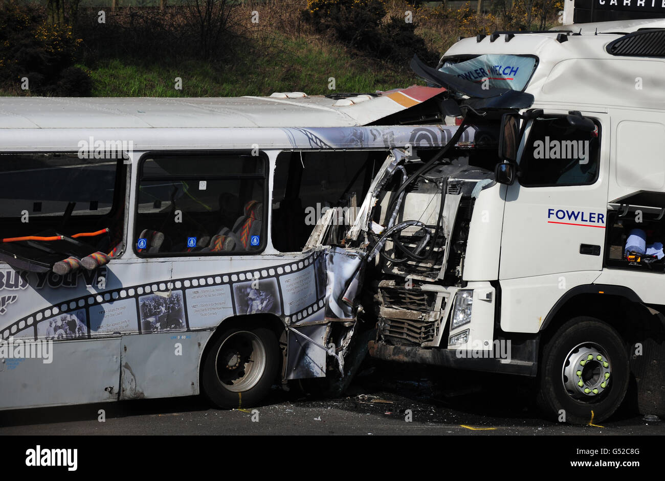 M5 coach crash Stock Photo